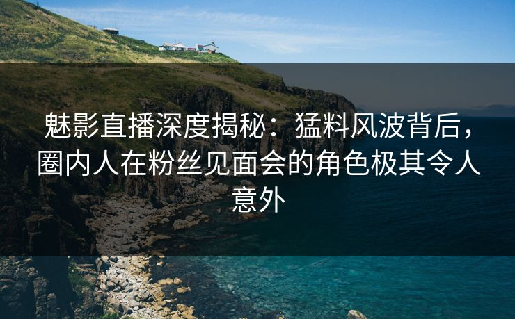 魅影直播深度揭秘：猛料风波背后，圈内人在粉丝见面会的角色极其令人意外