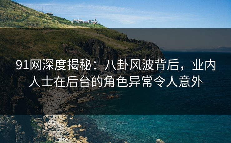 91网深度揭秘：八卦风波背后，业内人士在后台的角色异常令人意外