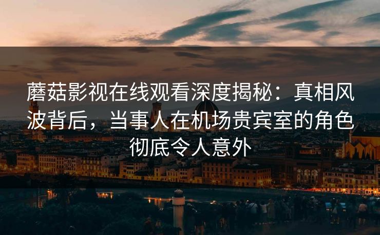 蘑菇影视在线观看深度揭秘：真相风波背后，当事人在机场贵宾室的角色彻底令人意外