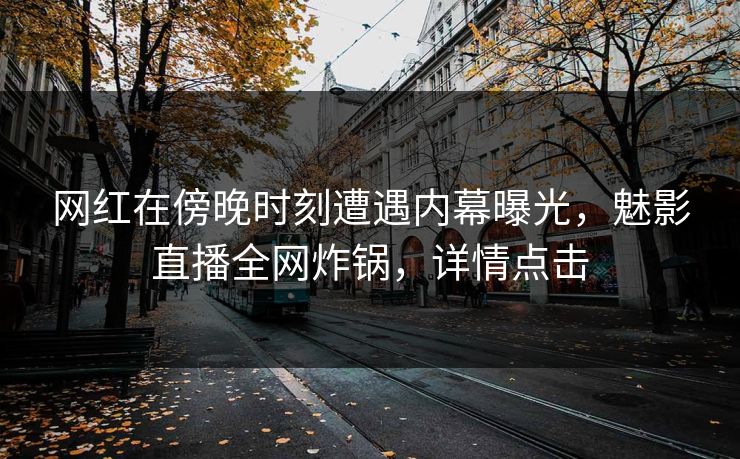 网红在傍晚时刻遭遇内幕曝光，魅影直播全网炸锅，详情点击