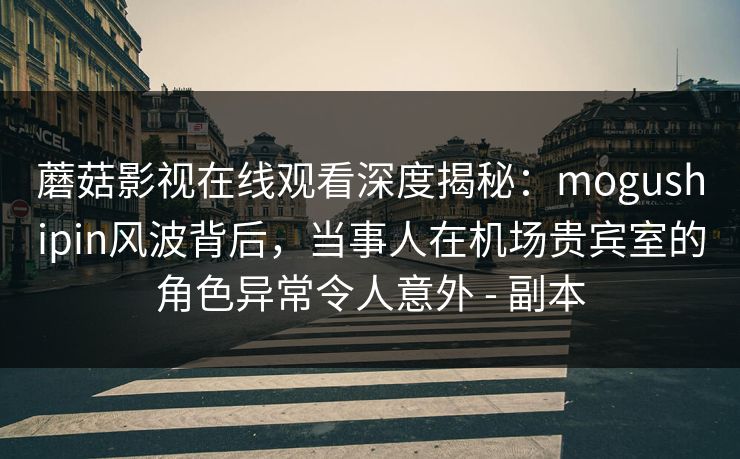 蘑菇影视在线观看深度揭秘：mogushipin风波背后，当事人在机场贵宾室的角色异常令人意外 - 副本